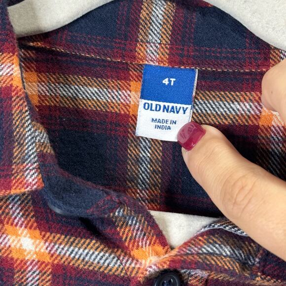 Old Navy Boys Plaid Flannel Button Down size 4T - Picture 5 of 7